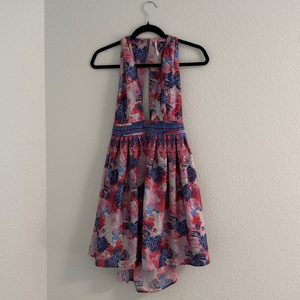 Free People Daydreamin Butterfly Mini Dress Purple Halter